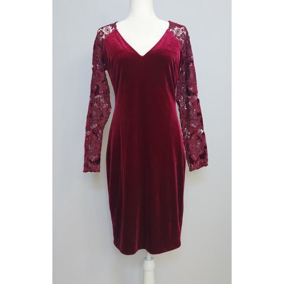 badgley mischka burgundy dress Badgley Mischka Strapless Ombre Sequined Rosette Gown with Leg Slit